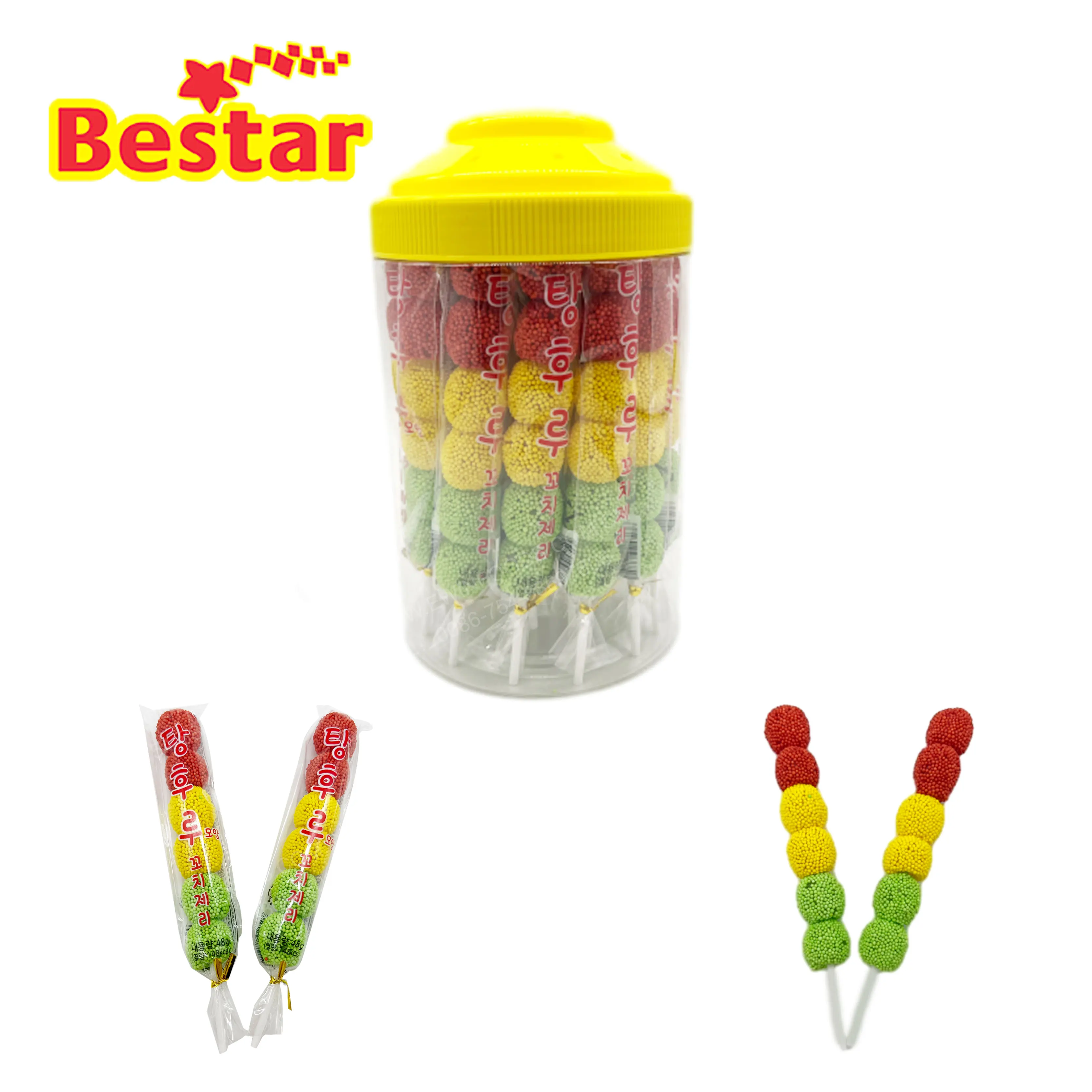 Wholesale Giant Traffic light jelly ball gummy pop candy stick mixed fruit soft traffic light lollipop tasty string lollipop