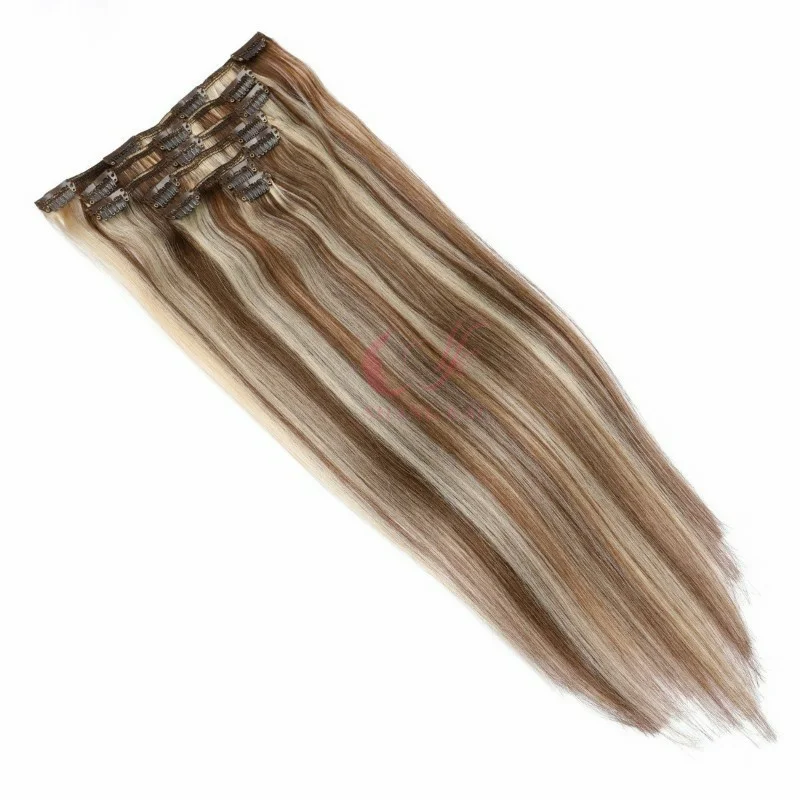 Most Popular Style clips in extensions human hair highlight color hair clip in extensions with hair clips