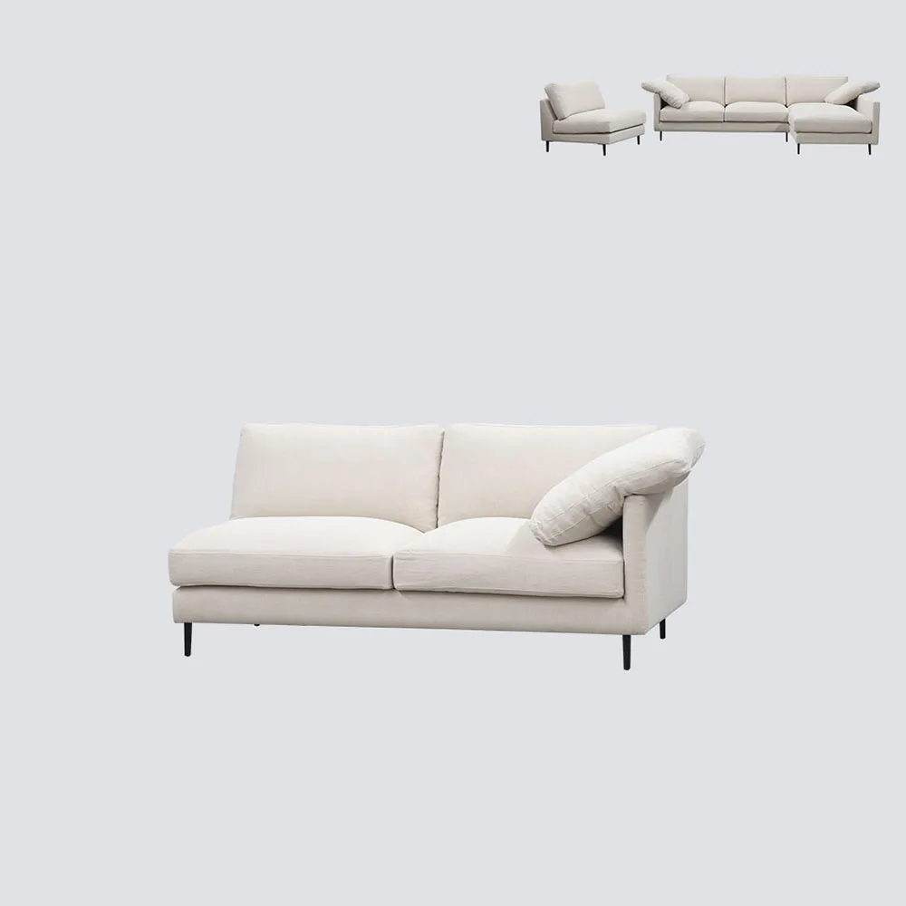 NS FURNITURE Modern Design Fabric Modular Sofa Light Luxury Living-Room Sectional Couch Feather Filling Iron Sofa Leg