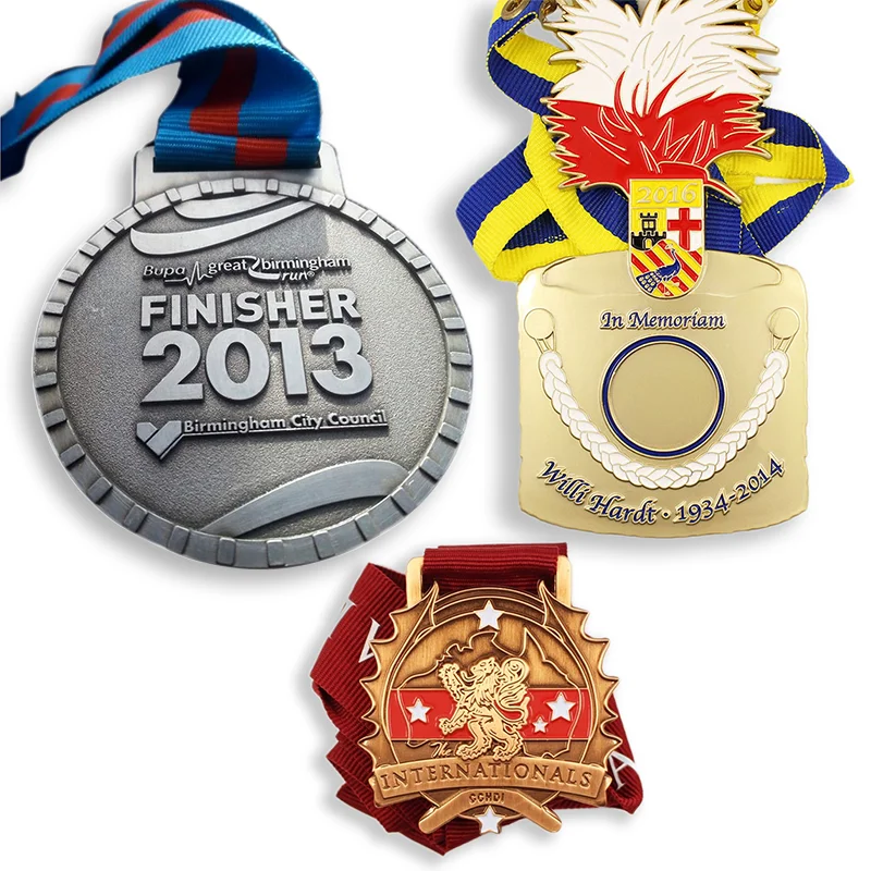 Folk Art Sports Race Award Medals Gold Blank Metal Plated Custom Made 3d Europe Marathon Medal Medals and Trophies