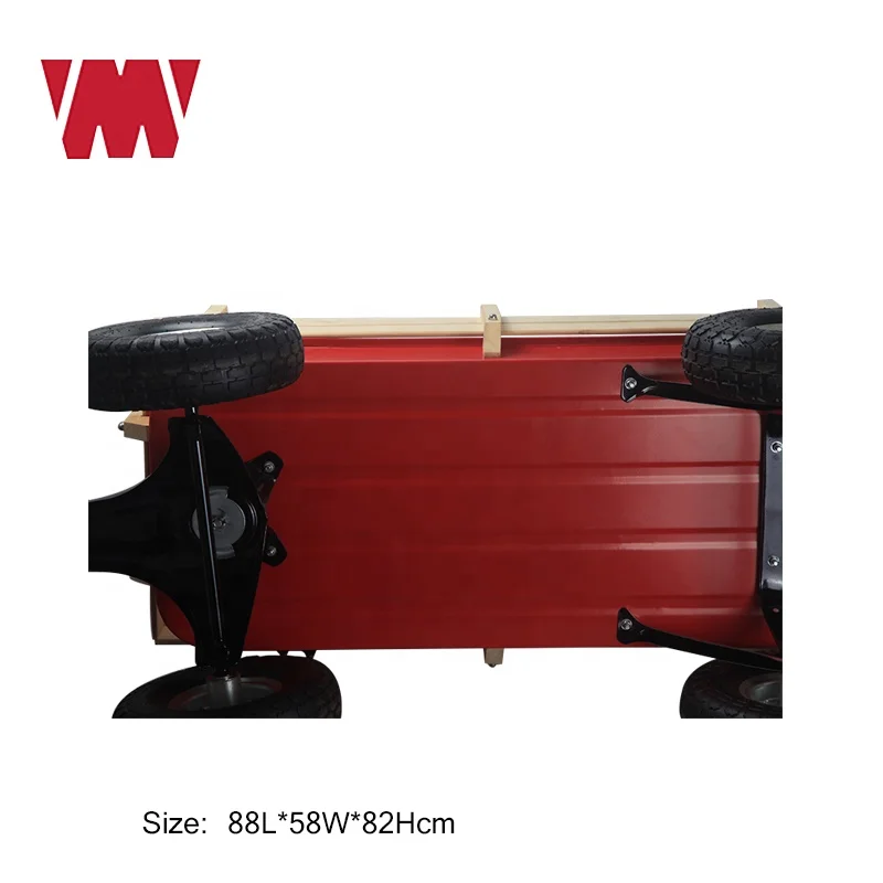 
Amazon hot selling Kids Wood and Steel Wagon All Terrain Pulling Play Cart Children Wagon Stroller 