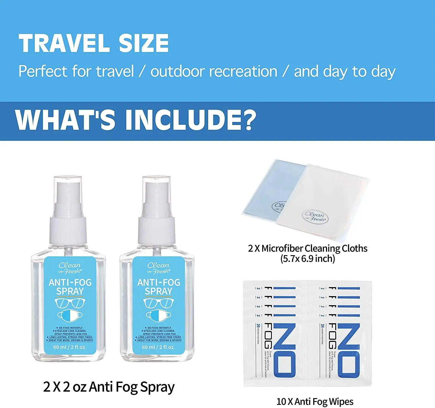 2*60ML Glasses Anti Fog Spray For Goggles Car Anti-fog Spray Lens Cleaner Antifog Eyeglass Cleaner