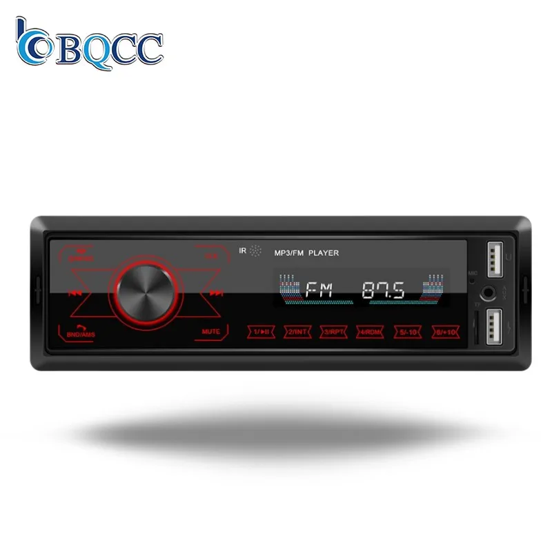 Radio Tape Recorder Car mp3 Player LCD Screen 1 din Universal Car Audio BT FM AUX 2USB RC App Control Colorful Lights
