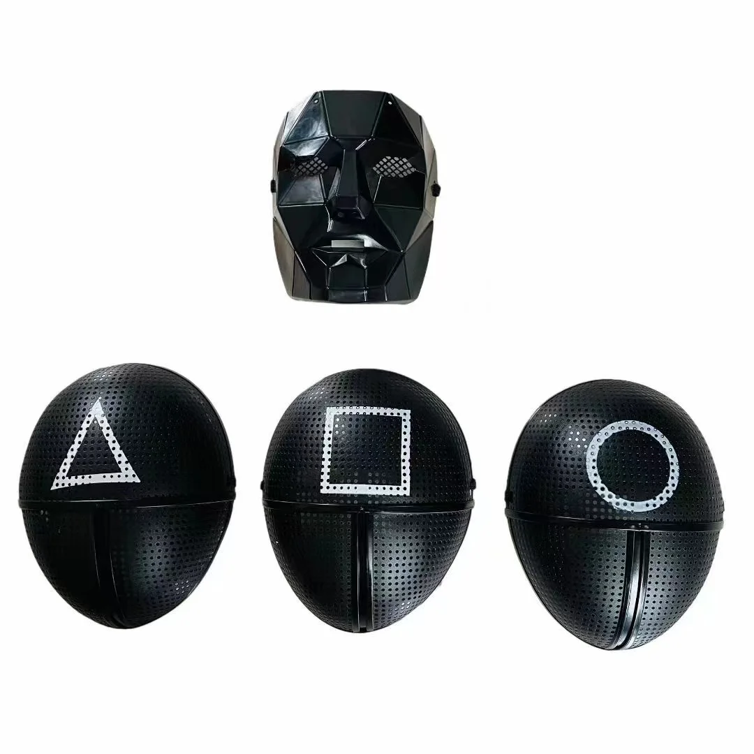 Face Mask Squid Game Round Six Masks South Korean TV Red Man Soldier Square Triangle Round Mask for Party Cosplay 2021 Wholesale