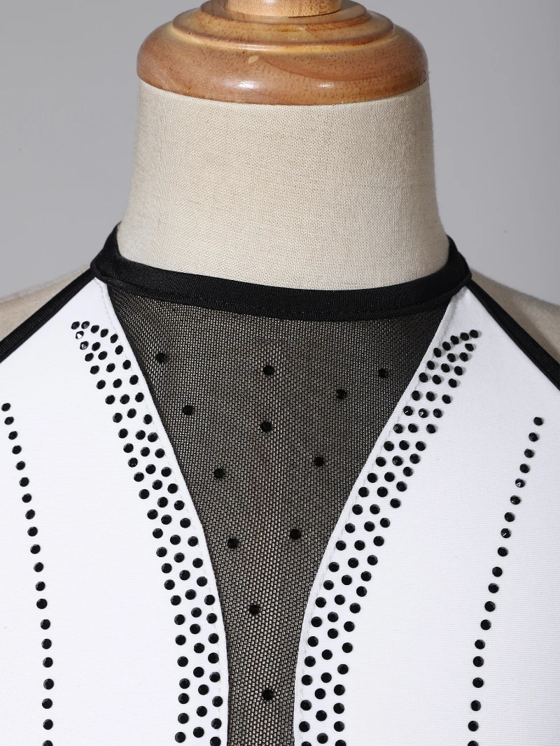 6-16 Kids Girls Gymnastics Clothing Sleeveless Rhinestone Decorated Dance Costume Leotards Performance Stage Dance Wear