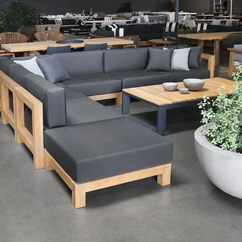 Modern Outdoor Patio Sofa Garden Set Wood Couch Sofa Garden Furniture Wooden Furniture All Weather Furniture Set Sun Lounger