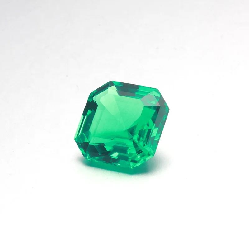 Lab Emerald Synthetic Factory Direct Custom 7x7mm Bred Hydrothermal Emerald Asscher Shape
