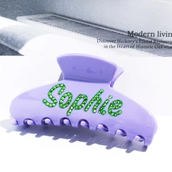 manufacturer custom made branded logo hair claws name personalized design acetate alphabet claw clip letter hair clamp words