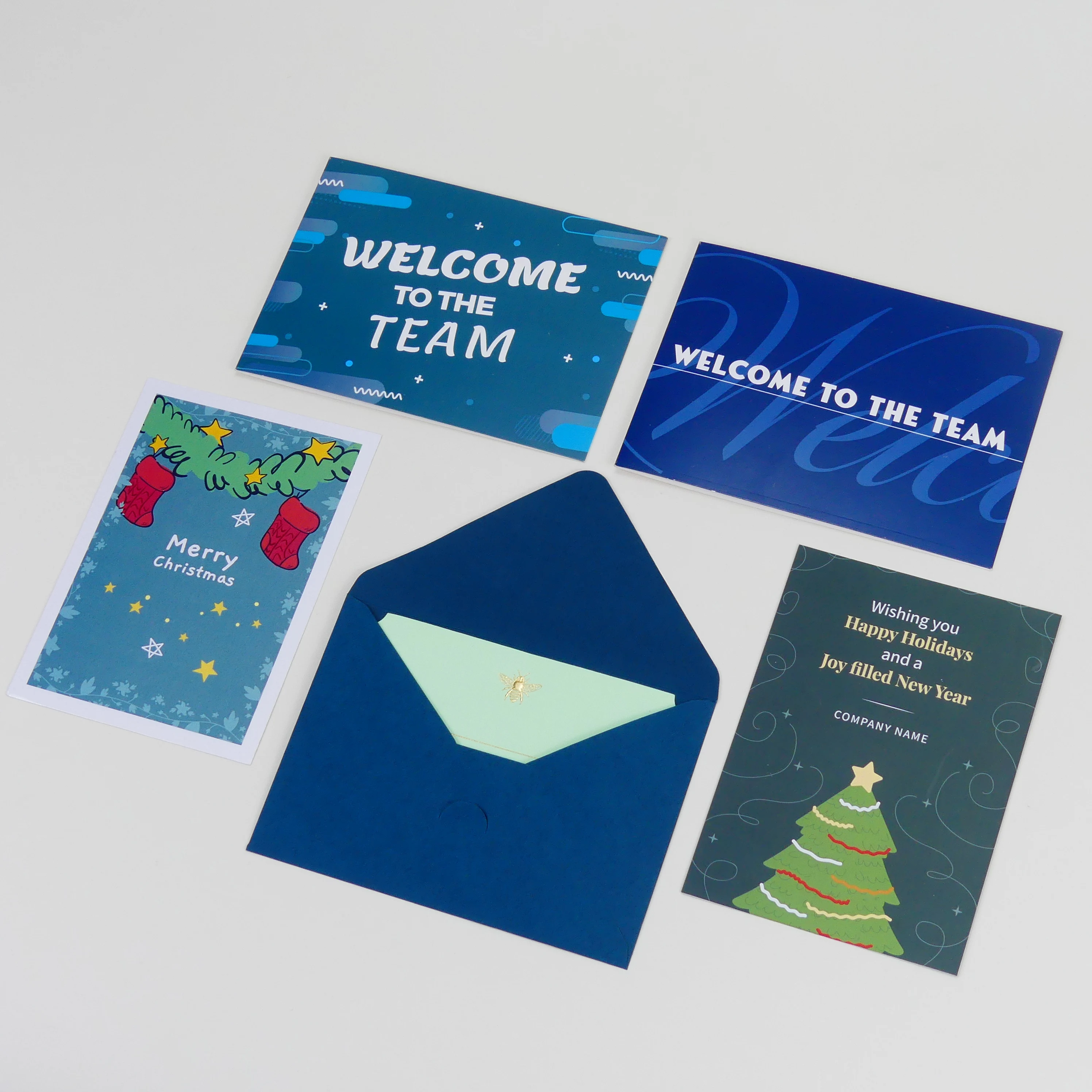 Wholesale Customized personalized design paper card printing thank you cards with envelope