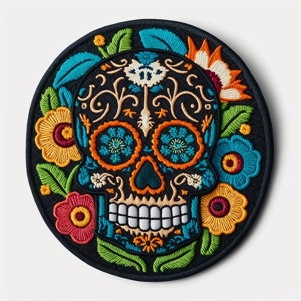 Pop Surrealism Skull Patches Melty Salvador Dali Inspired Multi-Colored Bonehead Appliques