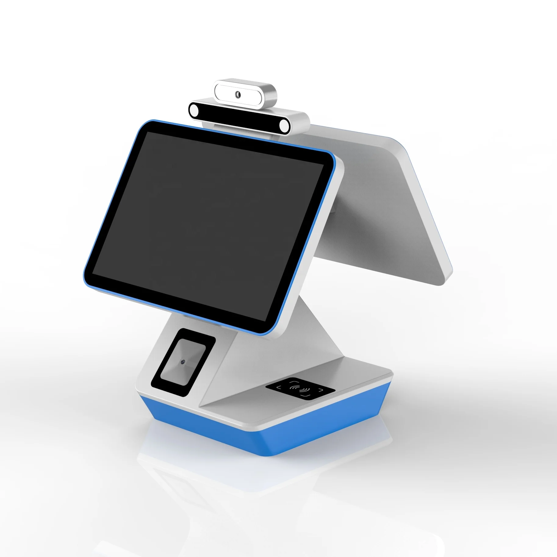 Android планшет, Точка продаж, POS-система, распознавание лица, камера и измерение температуры, двойной 15,6 дюймовый сенсорный экран, POS-система