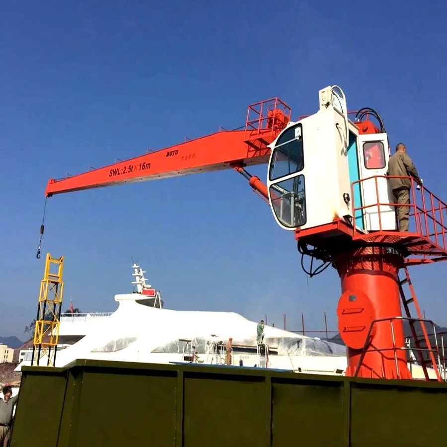 35Ton deck pedestal crane hydraulic davit crane