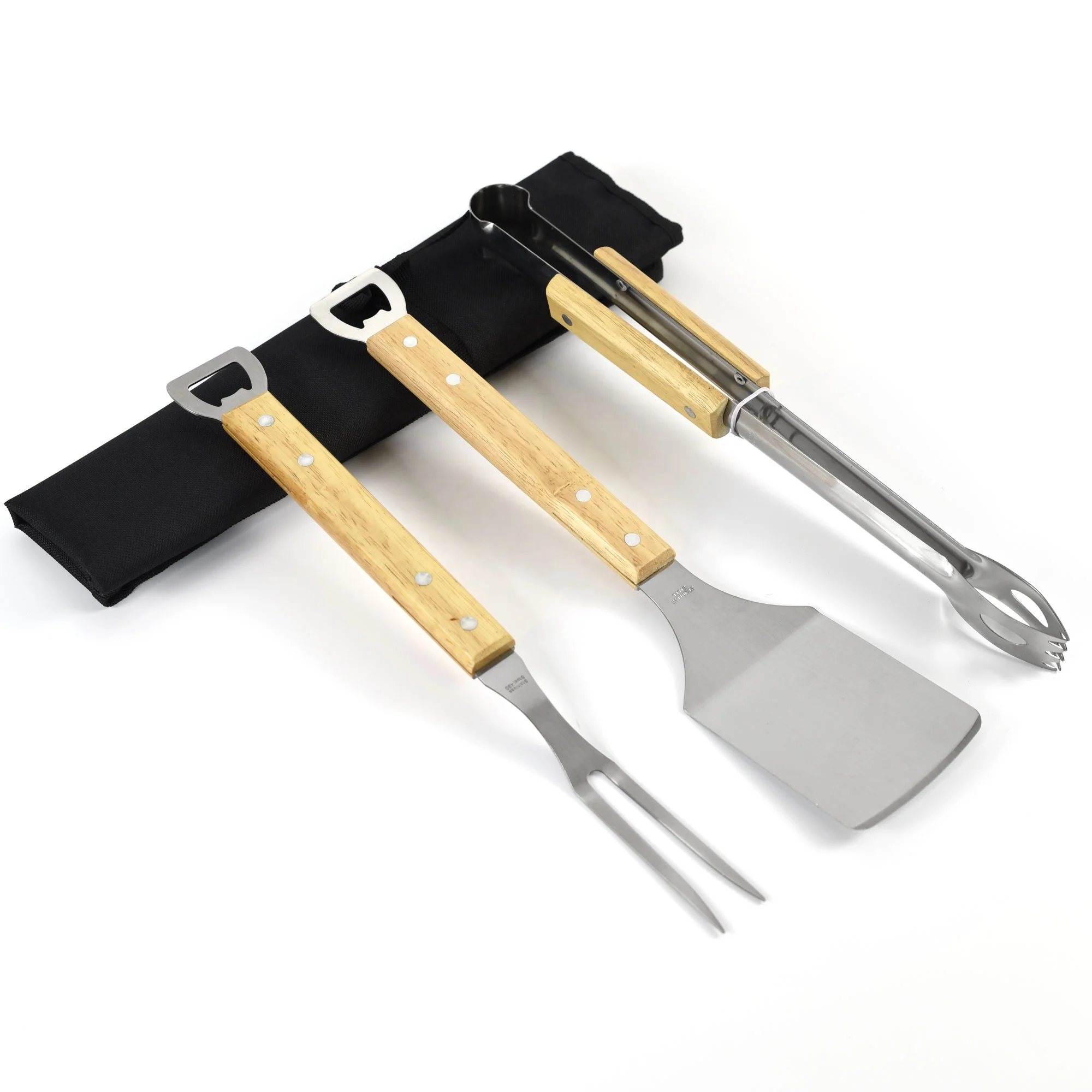 BBQ Grill 3PC Stainless Steel Including Fork,Tong,Spatula Barbecue sets For Grilling Kitchen Accessory