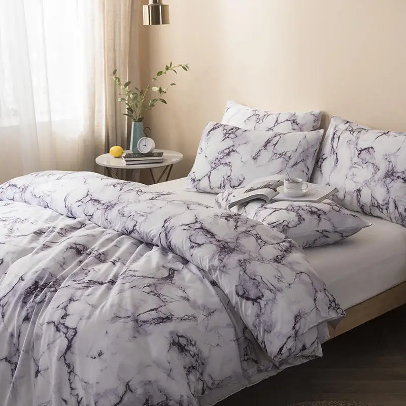 Горячие продажи печать каменный узор одеяло DuvetCover комплект 3 шт. нам Queen и King Size/полный размер постельное белье Оптовая