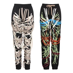 Good Quality Personalized 2020 Ball new fashion 3D color pants contrast color splicing tie strap pants