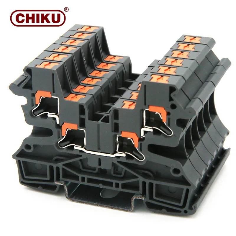 CHIKU UL Spring Push In Connector RPI 4-QUATTRO Din Rail Terminal Blocks 1000V for Wiring