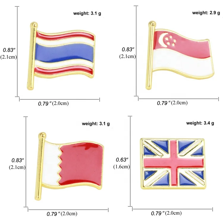 Italy Country Flag Enamel Pin In Stock National Metal Crafts Lapel Brooch Pins Tourist Travel Souvenir Event Promotional Gift