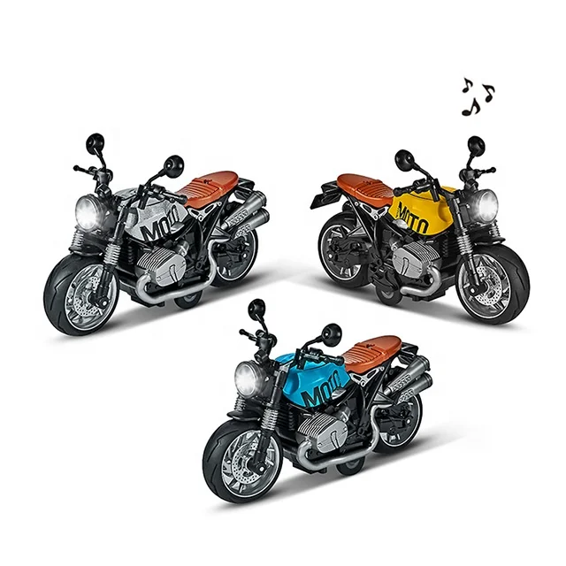 Fashion Attractive Design Vehicle Children Toys Simulation Model Pull Back Motorbike Friction Vehicle Diecast Motorcycle