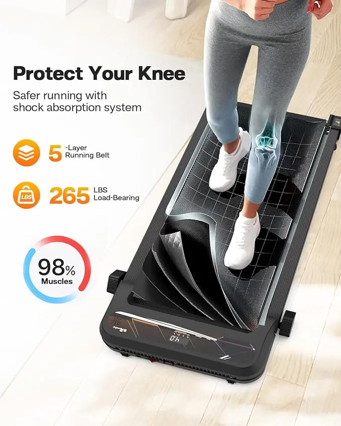 Under Table Treadmill Walking Mat with Incline, 2 in 1 Portable Treadmill with Bluetooth and Remote Control