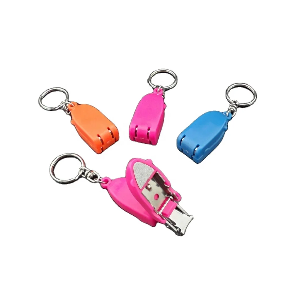Fancy Portable Ultra-thin Stainless Steel Foldable Nail Cutter Trimmer KeyChain Multi Tool in Assorted Colors Mini Nail Clippe