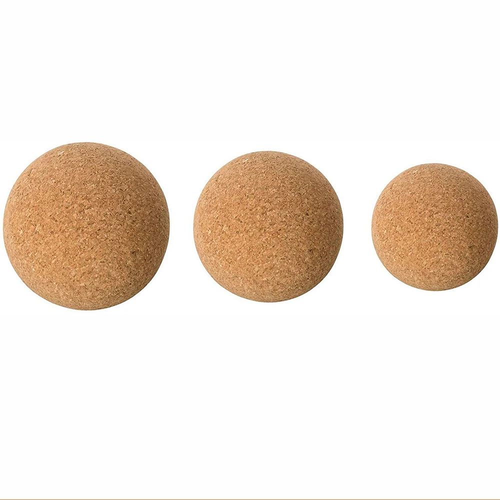 Custom high density laser logo large wooden cork yoga ball moq 1pcs