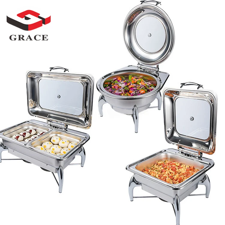 2021 Hotel Catering Stainless steal food warmer Hydraulic Luxury buffet stove chafing dish for restaurant