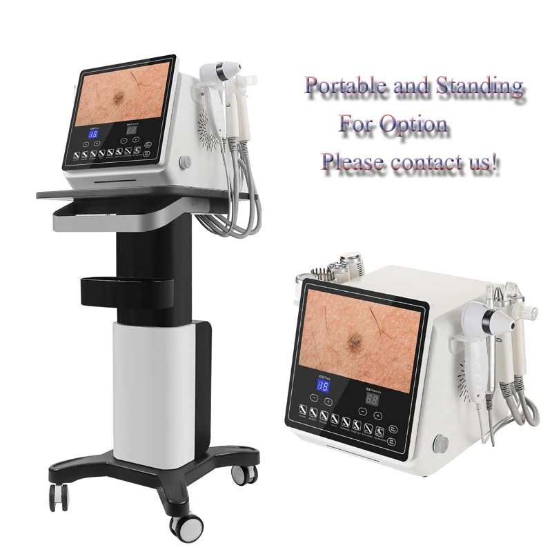 Auro Multifunctional 8 in 1 Small Bubble Water Microdermabrasion Hydrodermabrasion Facial Machine With Scalp and Hair Analyzer
