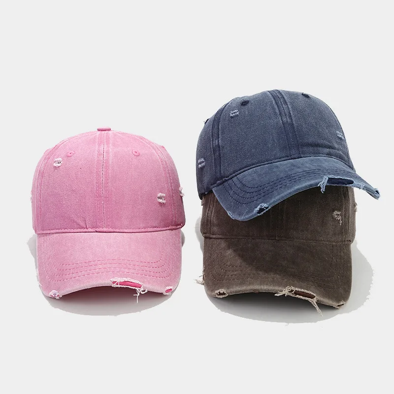 Custom High Quality  distressed cap Baseball hat Unstructured acid wash bucket hat