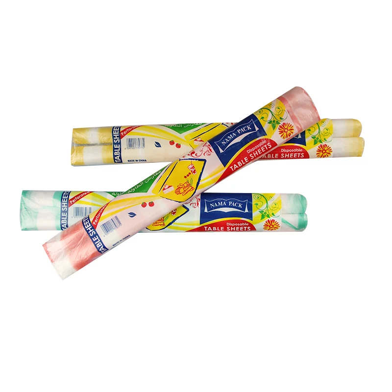 China Cheap Eco Friendly Custom  Clear HDPE Disposable Colored  Dining Plastic Roll Table Cover Sheet