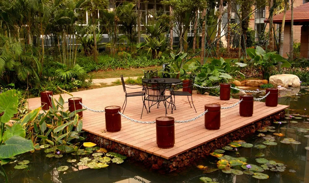 WPC composite outdoor decking terrace flooring solid hard wood board