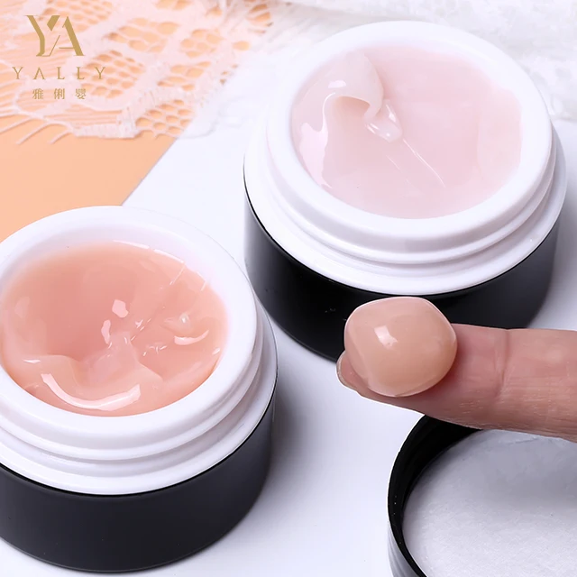 Free samples hot sale pink colors private label nail extention builder uv gel for carving nail art design