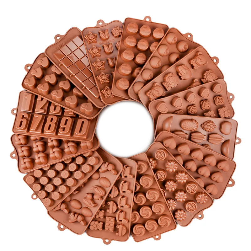 New Silicone Chocolate Mold 24Shapes Chocolate Baking Tools Non-stick Cake Jelly&Candy 3D Mold Decoration DIY Hot Sale