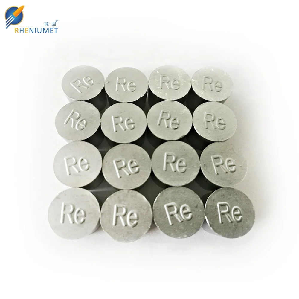 Rhenium Ingot/ Pellet, cylinder, rhenium metal  99.99%min pure manufacturer