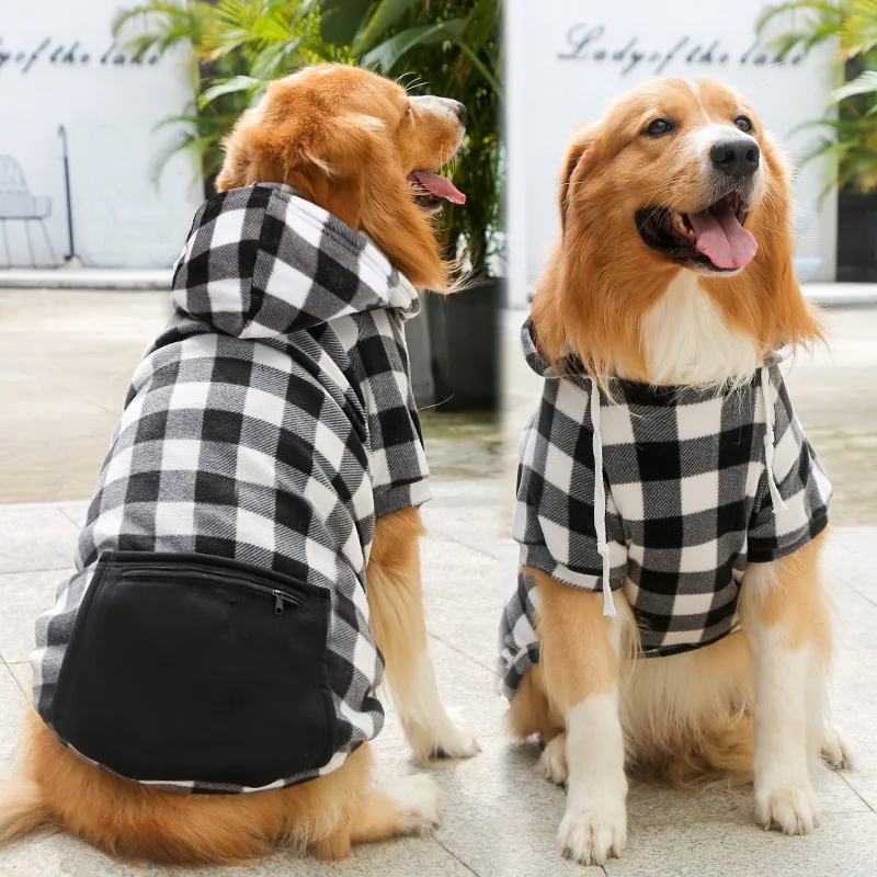 Wholesale Custom Plaid Fleece Pet Cloth Dog Hoodie