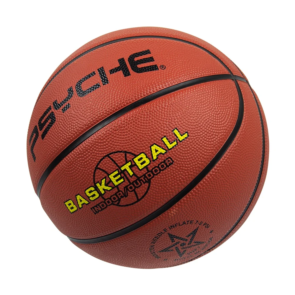 PSYCHE Factory Supply Official Size 7 Rubber Streetball Basketball for Outdoor Sports Training Custom Logo Logo Option