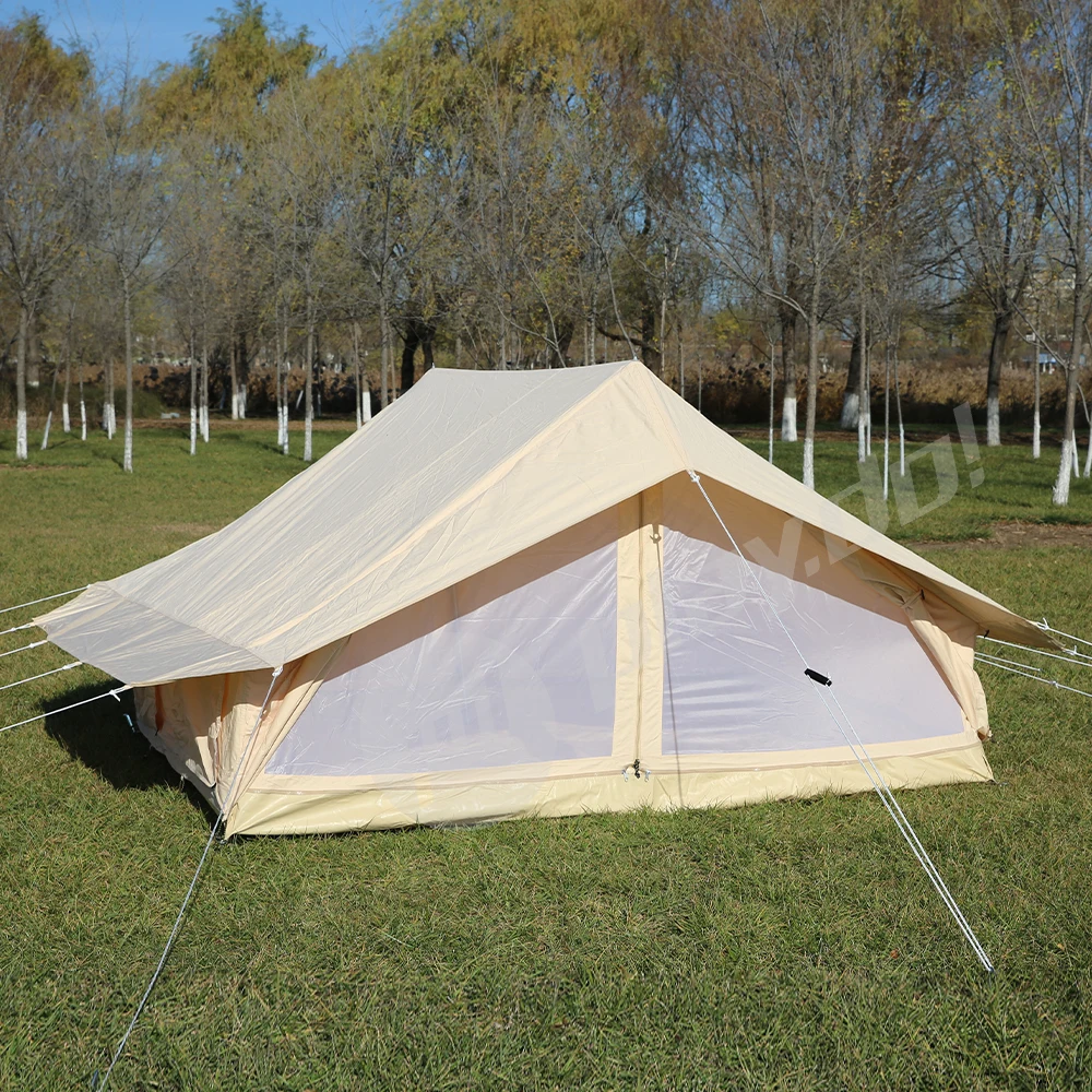 Unistrengh Waterproof outdoor cotton canvas family glamping cabin bell tent luxury tente-camping safari