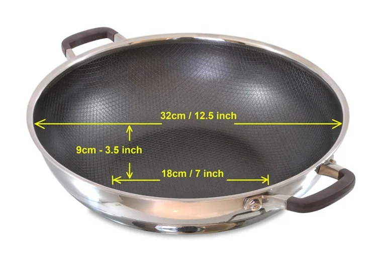 Wholesale Big Wok Pan 12 Inch Flat Induction Bottom Woks With Insulate Handle WOK Silicone Non-Stick Cooking Cookware