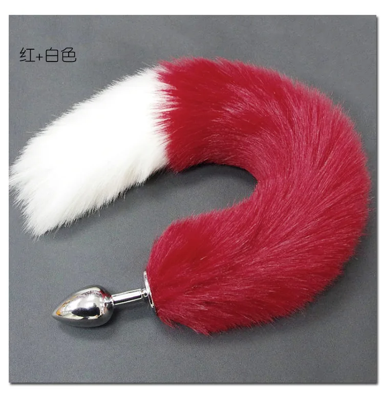 Direct Factory Colorful Pink Black Purple White Alan Lock Butt Plug Fox Tail Anal Plug with Mixed Colors