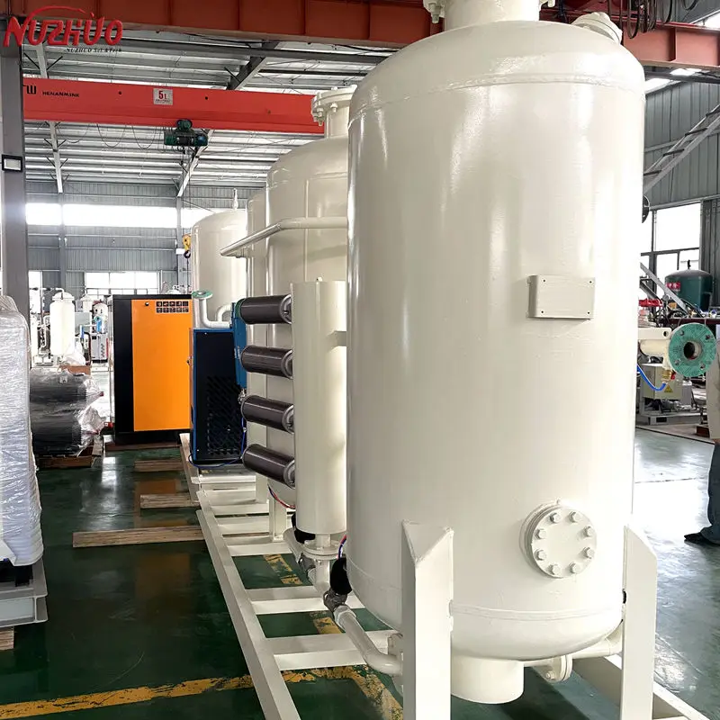NUZHUO High Performance Oxygen Manufacturing Plant 3-6Bar O2 Generating Unit PLC Control Station O2