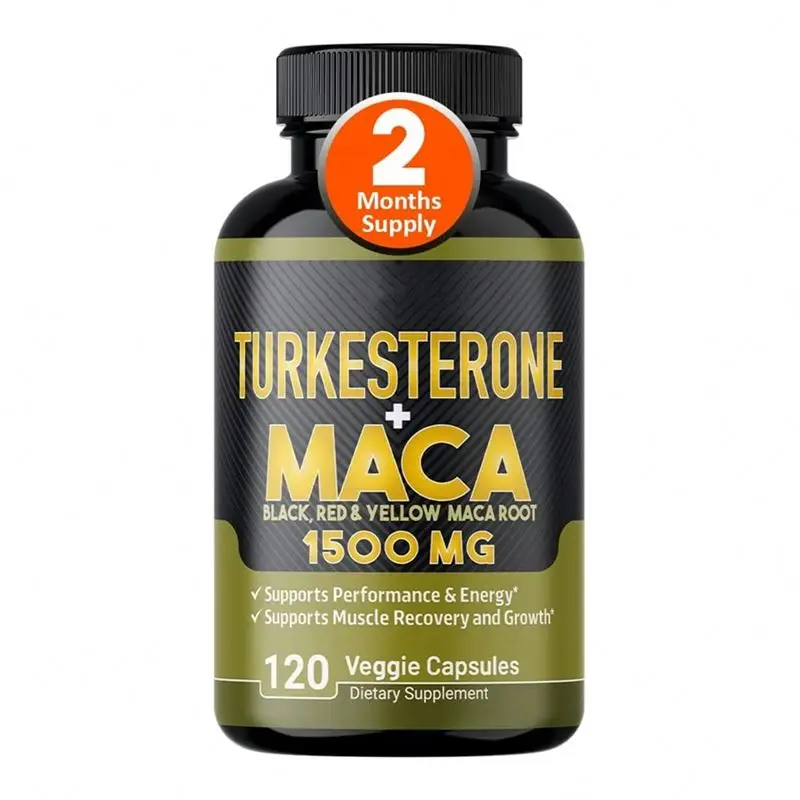 OEM Hormone Supplement Maca 1500mg Ajuga Turkesterone Capsules for Muscle Building Enhanced Bioavailability