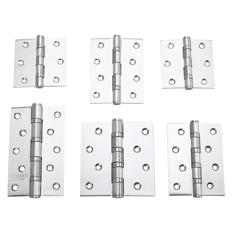 High Quality Silver Color Different Sizes Ball Bearing Metal Stainless Steel Door Hinge For Wood Door