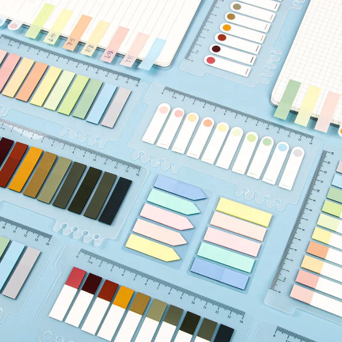 Morandi Sticky Page Marker with Ruler Annotation Tabs