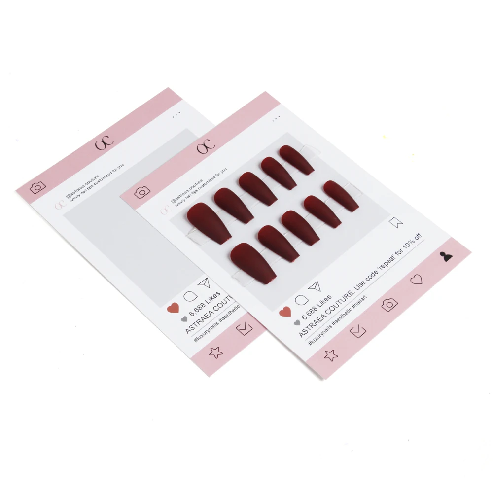 Zhuoyida custom logo press on nails packaging card press on nail display cards for packaging