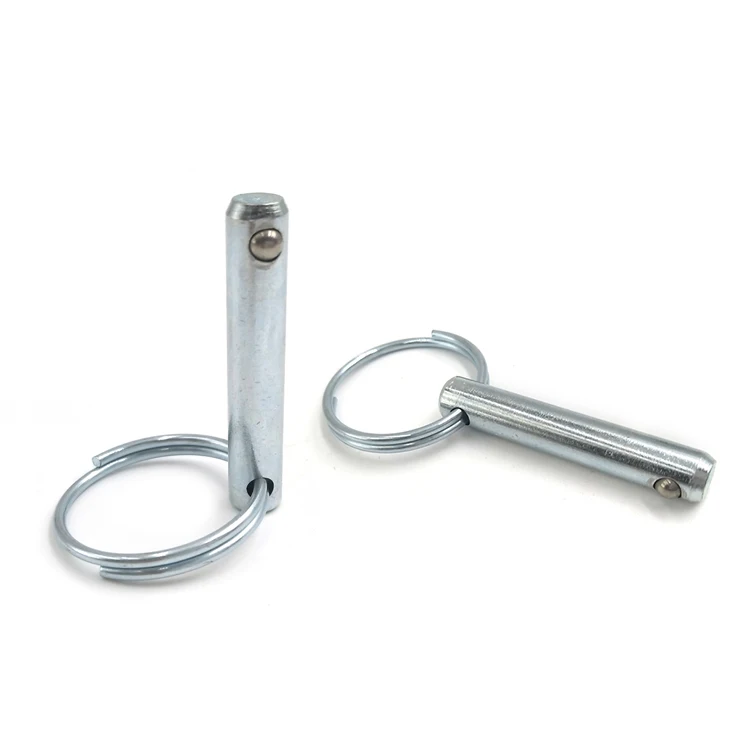 China fastener quick release ball lock pin with spring loaded pull lynch safety 12mm 8mm 2mm stainless steel cylinder lock pin
