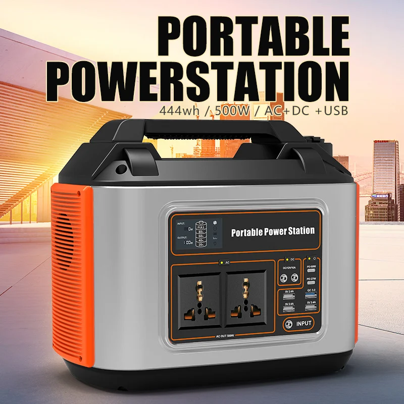 High power portable power station 12v 120000mAh 500w outdoor power bank solar storage supply