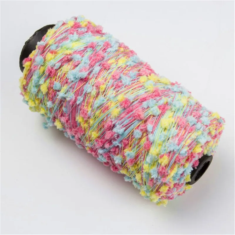 High quality 100% polyester Raw White full dull beans peas toothbrush fancy yarn for sweater scarf