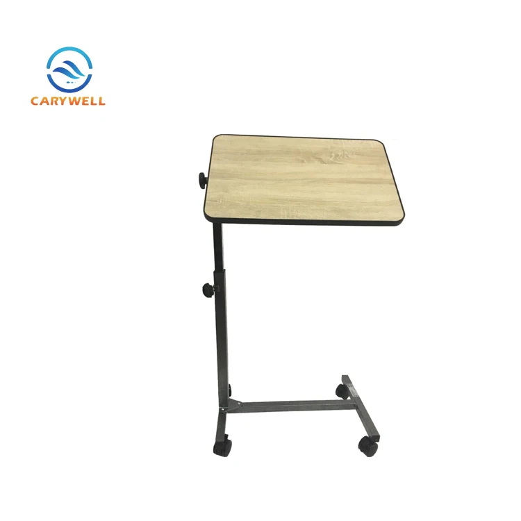 Adjustable Tilting Hospital Medical Dining Table With Wheels