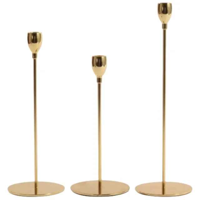 Hallway Study Decoration Table Romantic Candlelight Dinner  Iron Aluminum Electroplate Small Candlestick