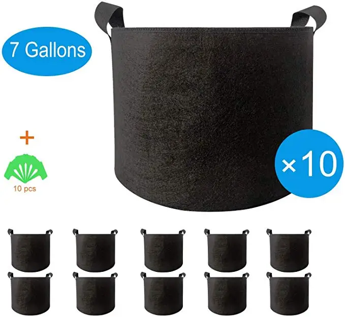 1/3/5/7/10 Gallon Biodegradable geotextile planting garden fabric grow bags for plants
