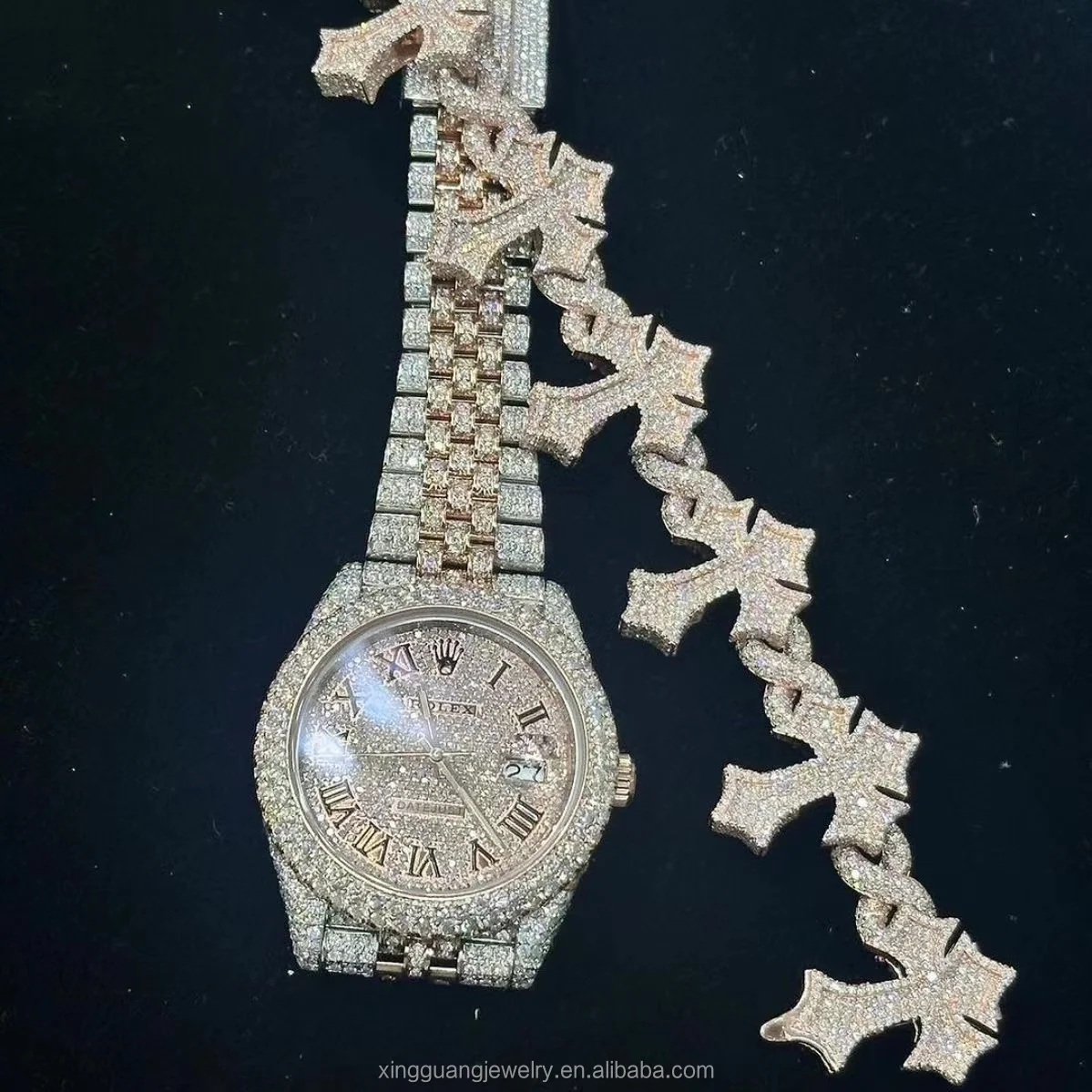 Wholesale Customization Diamond Miami Cuban Chain Hip hop Fine Jewelry bracelet VVS Moissanite 925 Sterling Silver Necklace Men